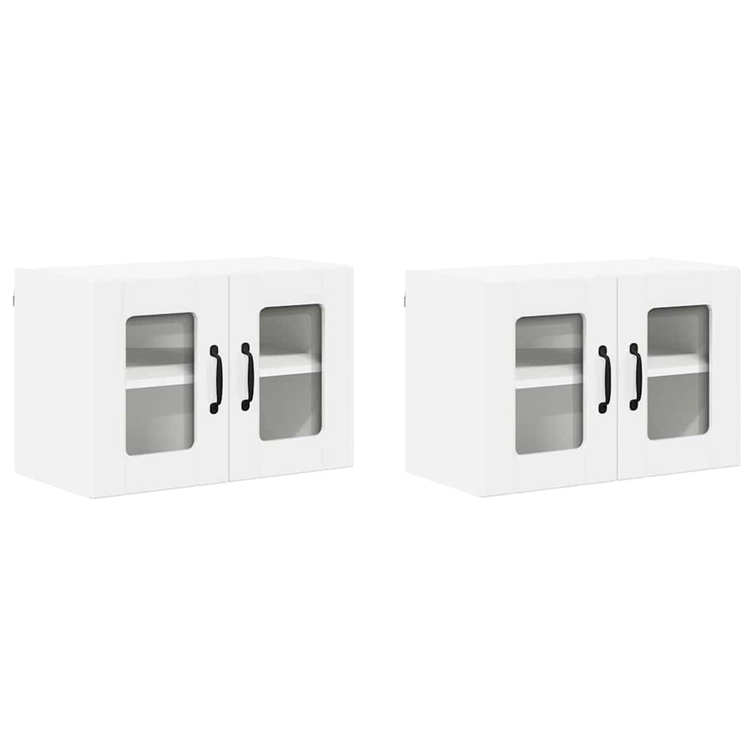 vidaXL Küchenschrank mit Regal 2 Stk Hochglanz Weiß 60 x 31 x 40 cm 884974 günstig online kaufen