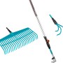 Gardena Combisystem Komplettset: Rechenbesen, Grubber, Fugenkratzer und Stiel.