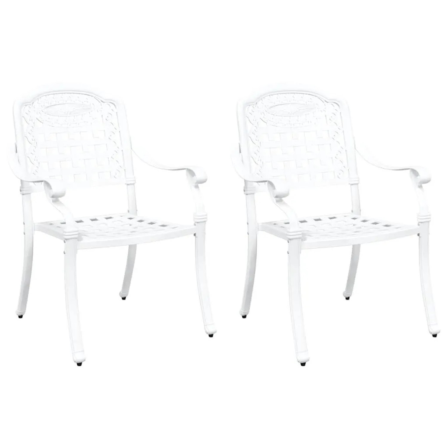 vidaXL Gartenstuhl 2 Stk Weiß 55 x 56,5 x 91cm Aluminium 42002372 günstig online kaufen