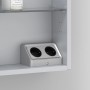 Kalb Avena Ecksteckdose, silbergrau, mit 2x 230V Ausgängen im Badezimmerschrank.