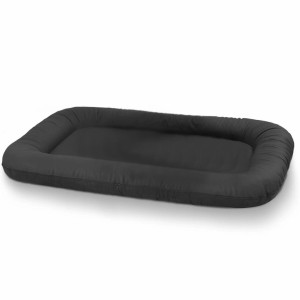 Schwarzes Knuffelwuff Hundebett Jerry XXL aus Kunstleder, 120x85 cm.