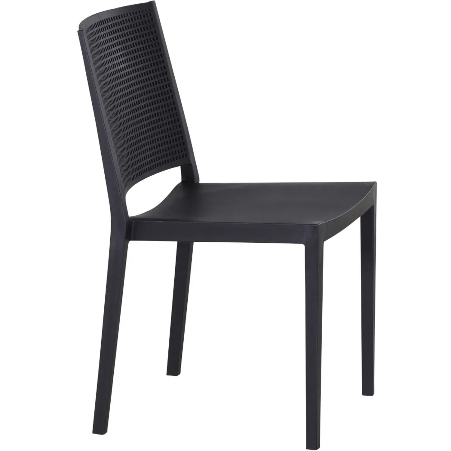 Anthrazitfarbener Siena Garden Stapelstuhl Square, 56x46x80 cm, für Garten, Terrasse oder Balkon.