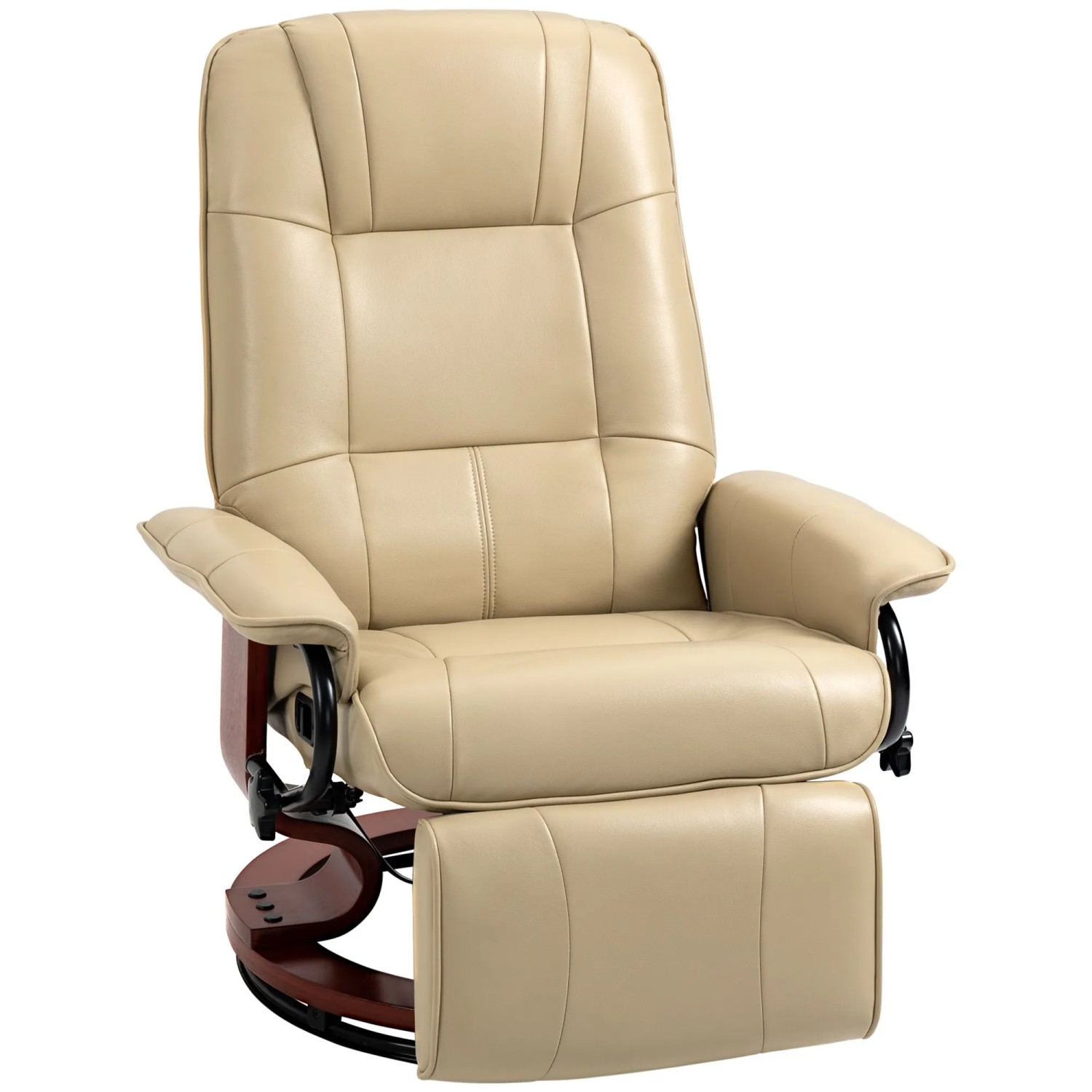 HOMCOM Relaxsessel Kunstleder Schaumstoff Cremeweiß L78 x B87 x H100 cm