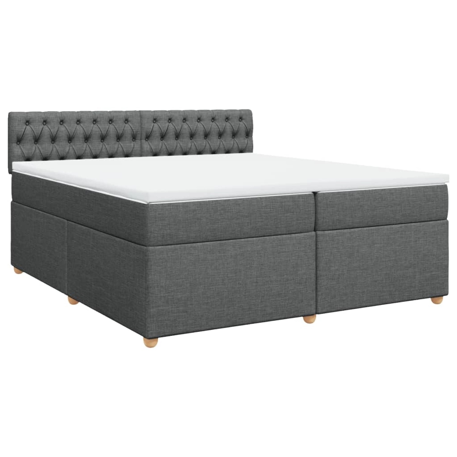 vidaXL Boxspringbett mit Matratze Dunkelgrau 200x200 cm Stoff 3286795 günstig online kaufen