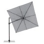 Doppler Ampelschirm MyZone, 280x280 cm, blau-grau gestreift, mit Kurbelmechanik. Quadratischer Sonnenschirm.