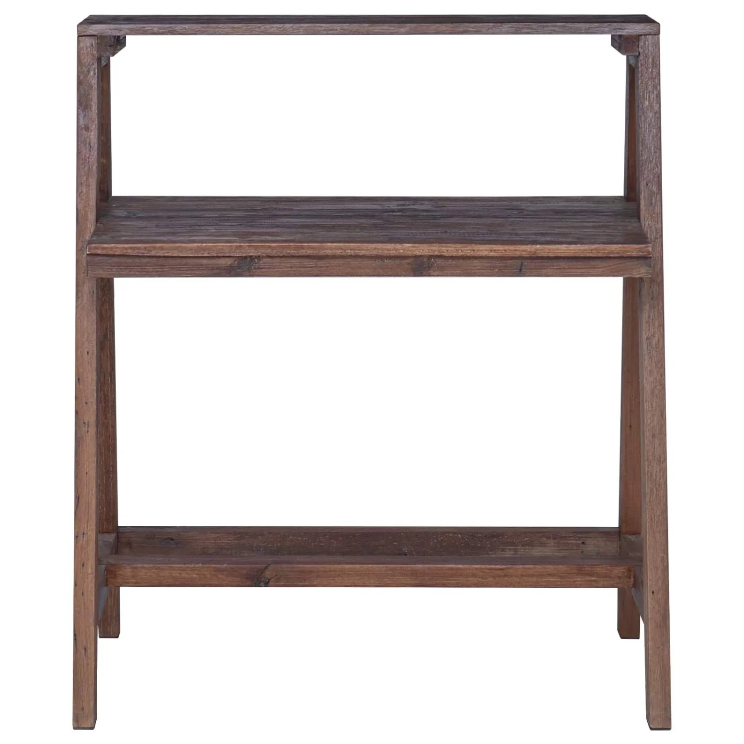 Brauner vidaXL Schreibtisch aus massivem Holz, 90x50x103 cm, mit drei Ablageflächen.