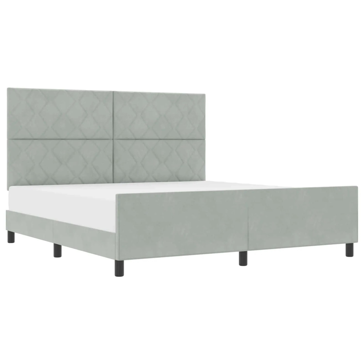 vidaXL Boxspringbett mit Kopfteil Hellgrau 180 x 200 cm Samt 3345023