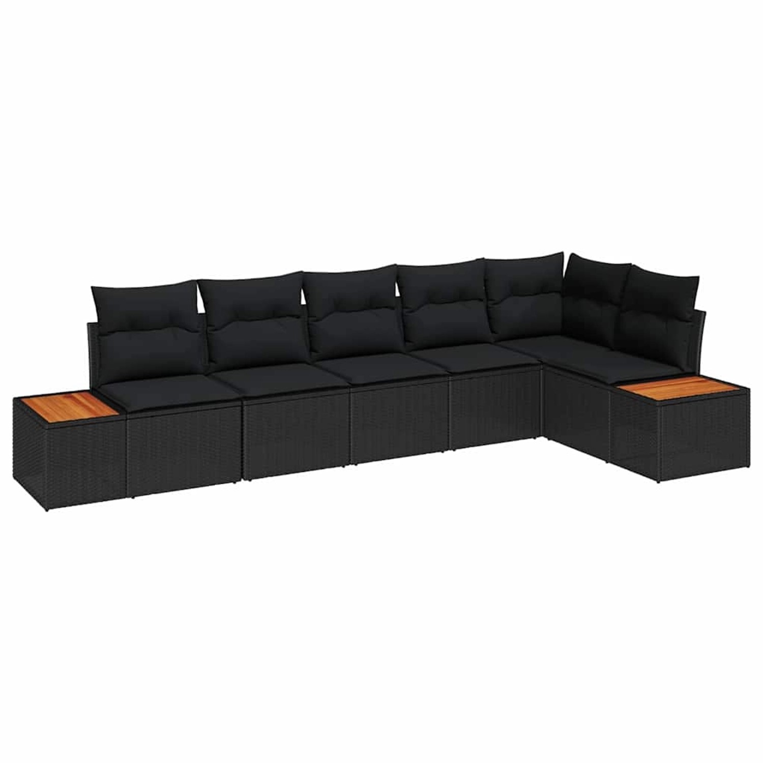 vidaXL Garten-Sofa-Set mit Kissen 6-Tlg Schwarz Poly Rattan 3348094 günstig online kaufen