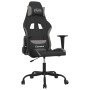 vidaXL Gaming-Stuhl mit Massagefunktion Schwarz und Hellgrau Stoff 345470