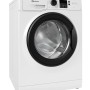 Bauknecht BPW 914 B Frontlader-Waschmaschine in Weiß mit schwarzer Tür und Display.