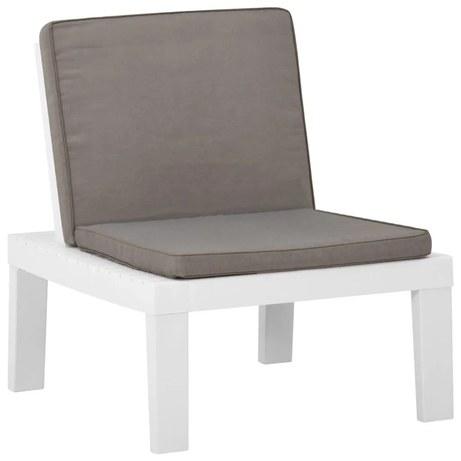 Furnicato Garten-lounge-stuhl Mit Auflage Kunststoff Weiß