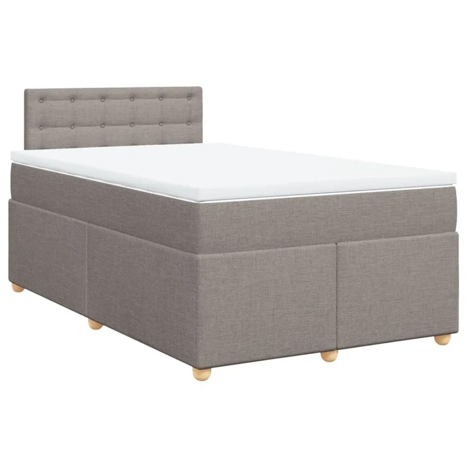 vidaXL Boxspringbett mit Matratze Taupe 120x200 cm Stoff 3286665