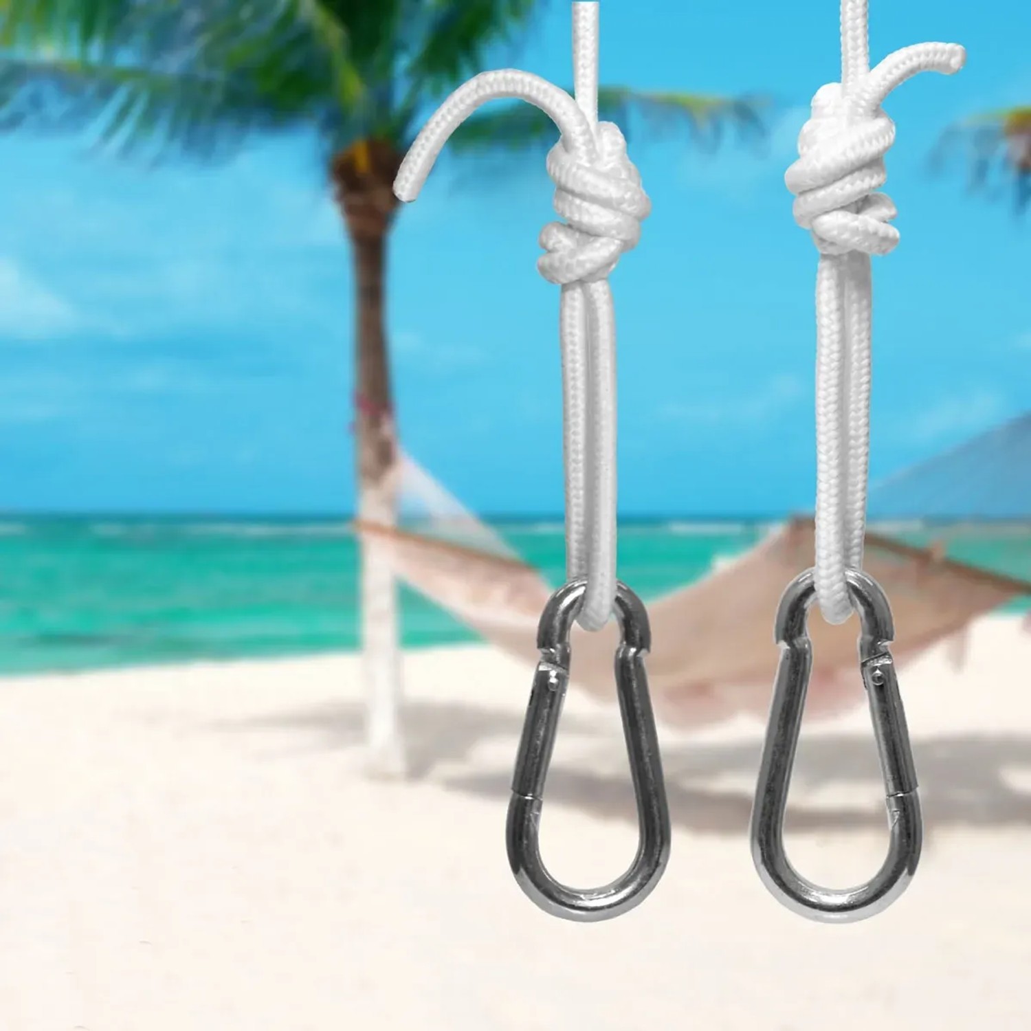 AMANKA Hängematten Befestigung Set mit Karabiner und Seilen bis 160kg