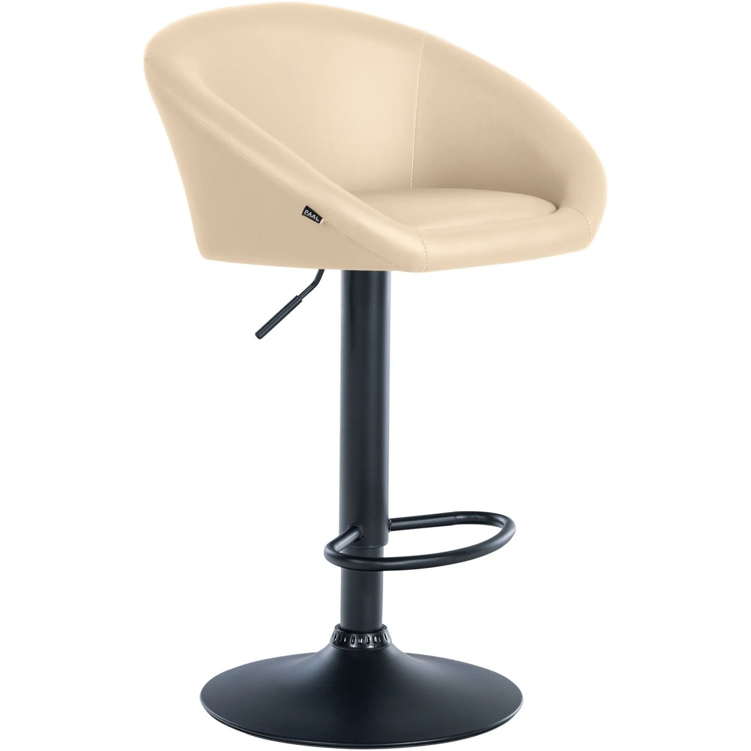 CLP Barhocker Davie Kunstleder Metall Matt Schwarz/Creme