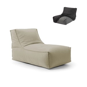 mokebo Outdoor Sitzsack Sundowner in Sand mit Schutzhülle, ideal für Garten & Balkon.