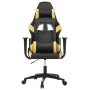 vidaXL Gaming-Stuhl mit Massagefunktion Schwarz & Golden Kunstleder 345513_3