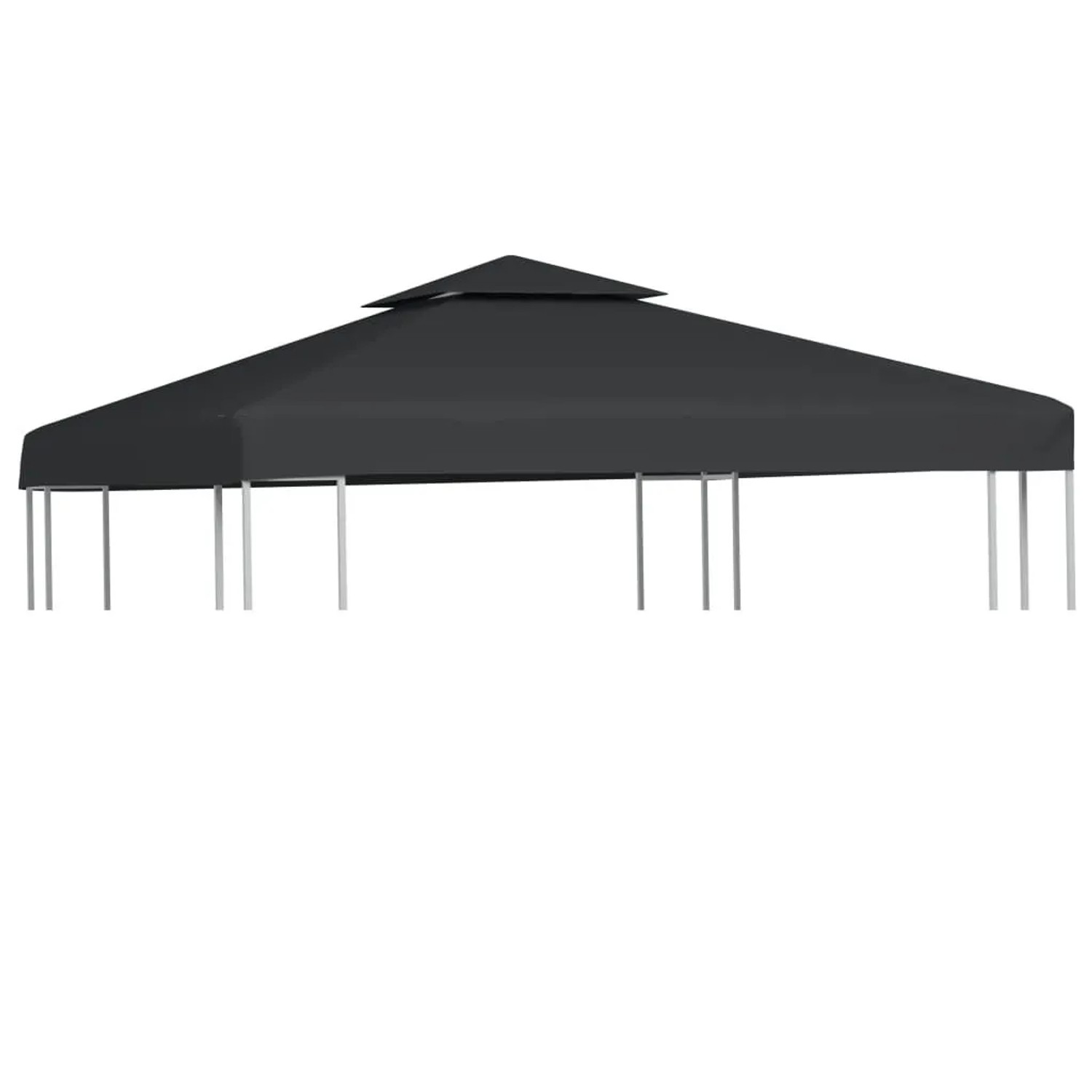 vidaXL Pavillon-Ersatzdach 310 g/m² Dunkelgrau 3x3 m 40878