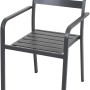 Garden Pleasure Stuhl Treviso, 4er-Set, anthrazitfarbener Gartenstuhl aus Aluminium mit Armlehnen.