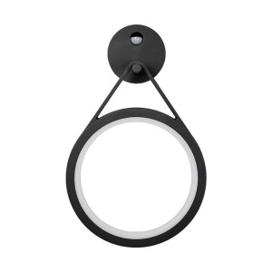 Lucande LED Wandleuchte Außen Mirco 9619146 mit Bewegungsmelder Spritzwassergeschützt Modern in Schwarz aus Aluminium 1-flammig