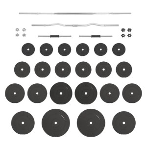 vidaXL Langhantel und Kurzhantel mit Gewichten 120 kg 3145031