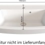 Waschtisch Florenz, 100 cm breit, mit Becken und Maßangaben. Teil des Badmöbel-Sets von Held Möbel.