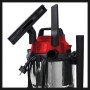 Einhell TC-VC 1815 S Nass-Trockensauger mit 15 l Edelstahlbehälter und Zubehör.