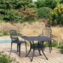 Schwarzes 3-tlg. vidaXL Bistro-Set aus Aluminiumguss für den Garten.