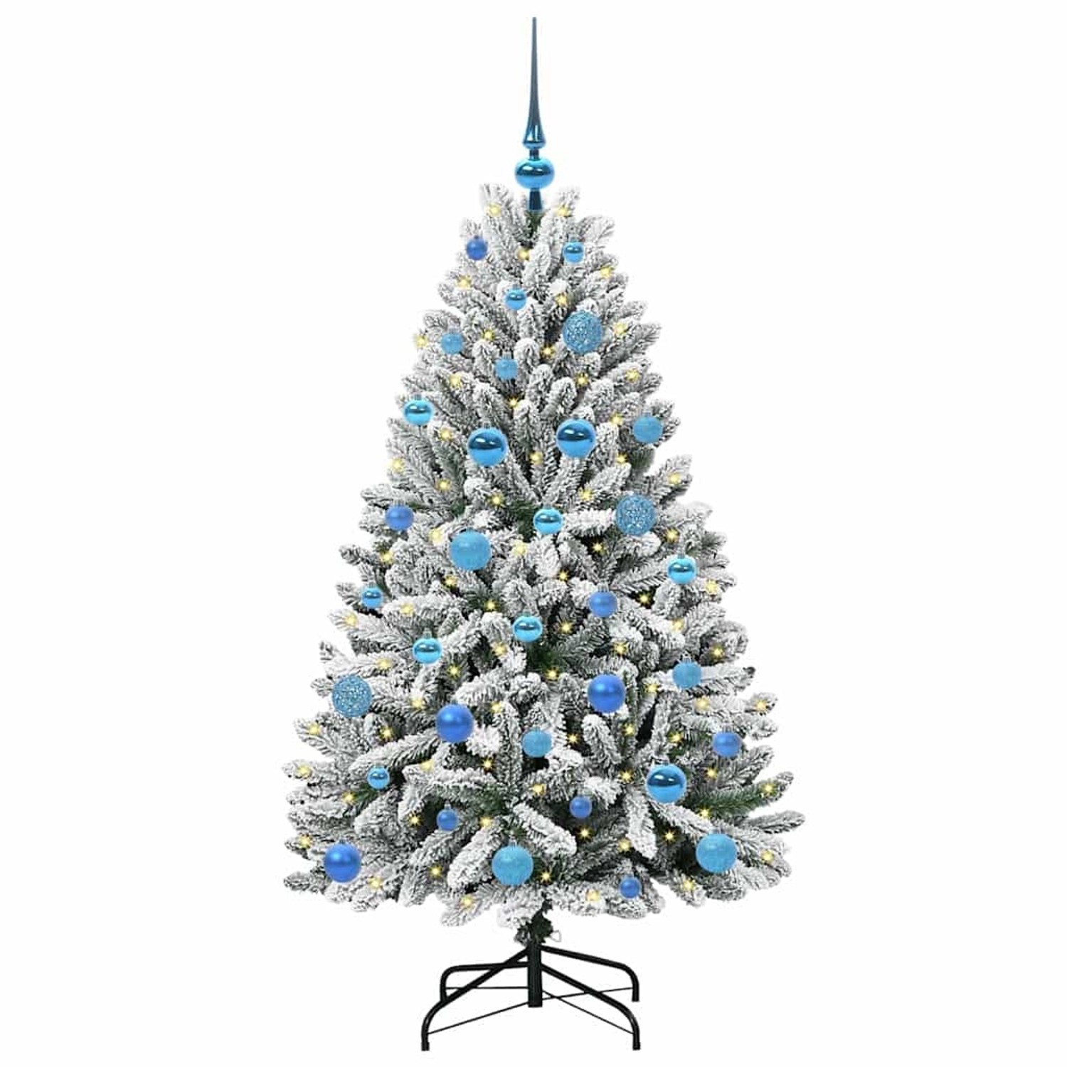 vidaXL Künstlicher Weihnachtsbaum Grün und Weiß 150 cm PVC und Metall 3395746