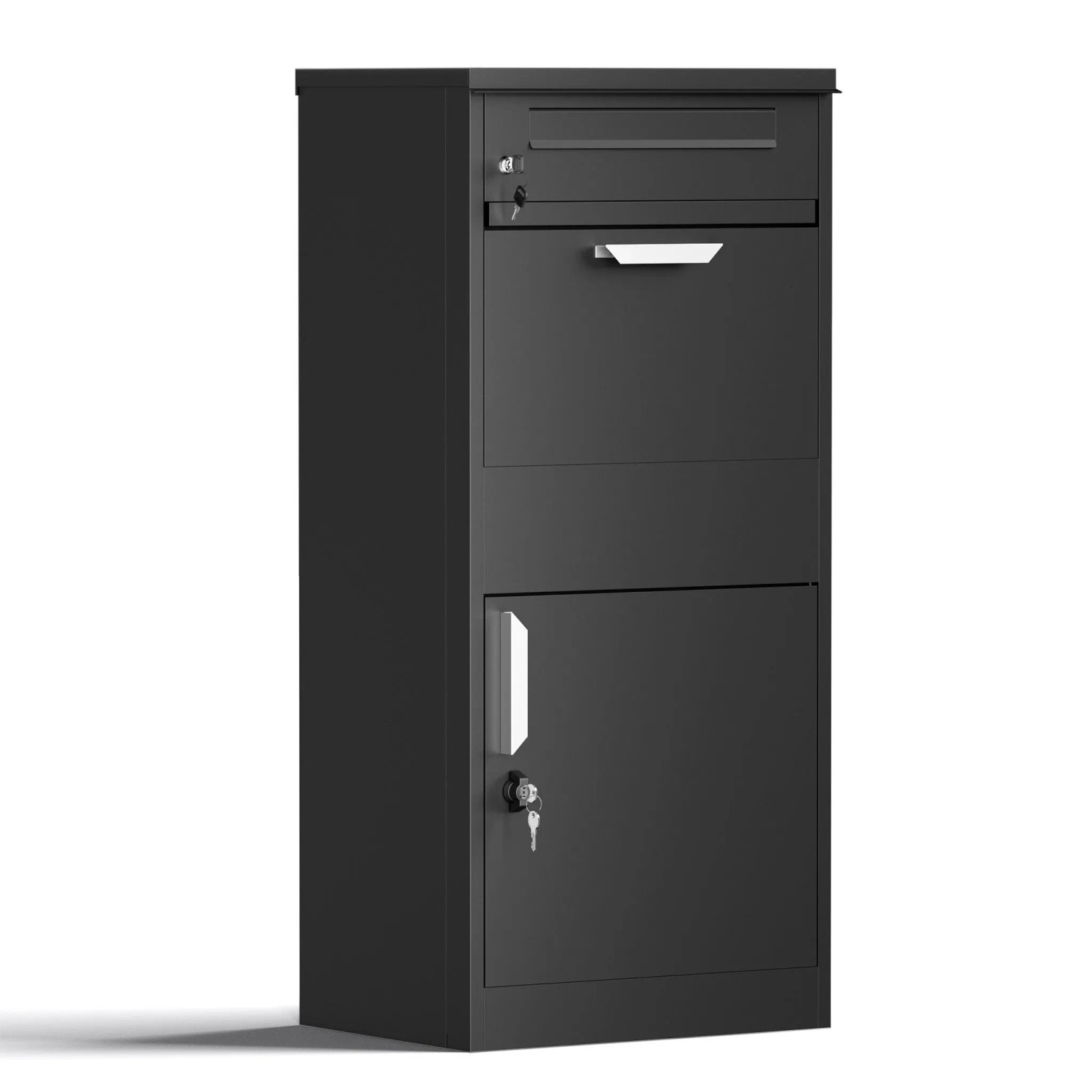 Xpotool Paketkasten Standbriefkasten Schwarz 500X370X1120Mm Paketbox Zuhause Stahl