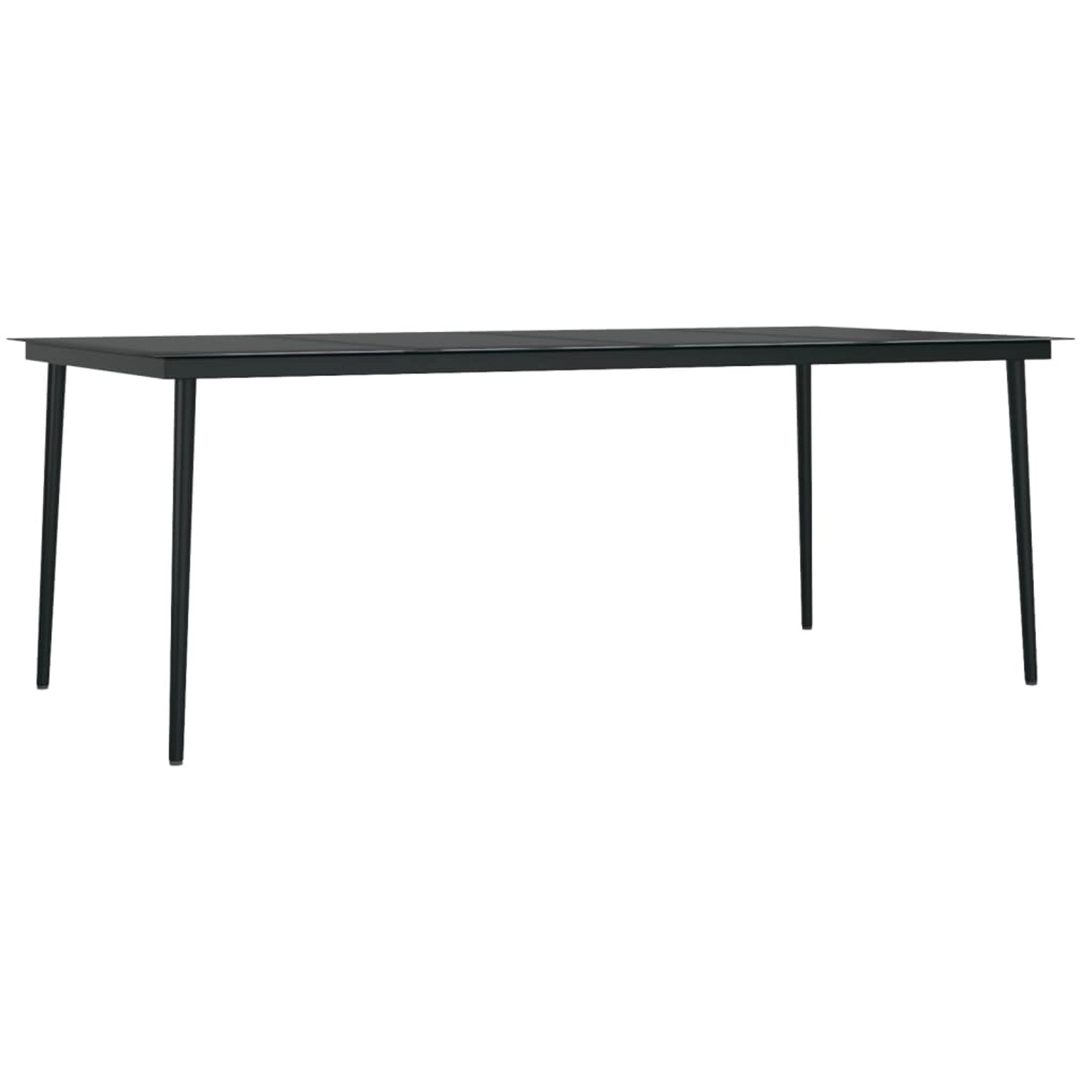 vidaXL Garten-Esstisch Schwarz 200x100x74 cm Stahl und Glas 3100108 günstig online kaufen