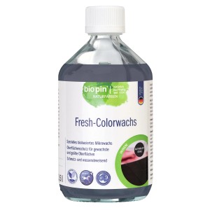 Biopin Fresh-Colorwachs Anthrazit, 500ml Flasche. Holz-Wachs für Möbel und Innenräume.