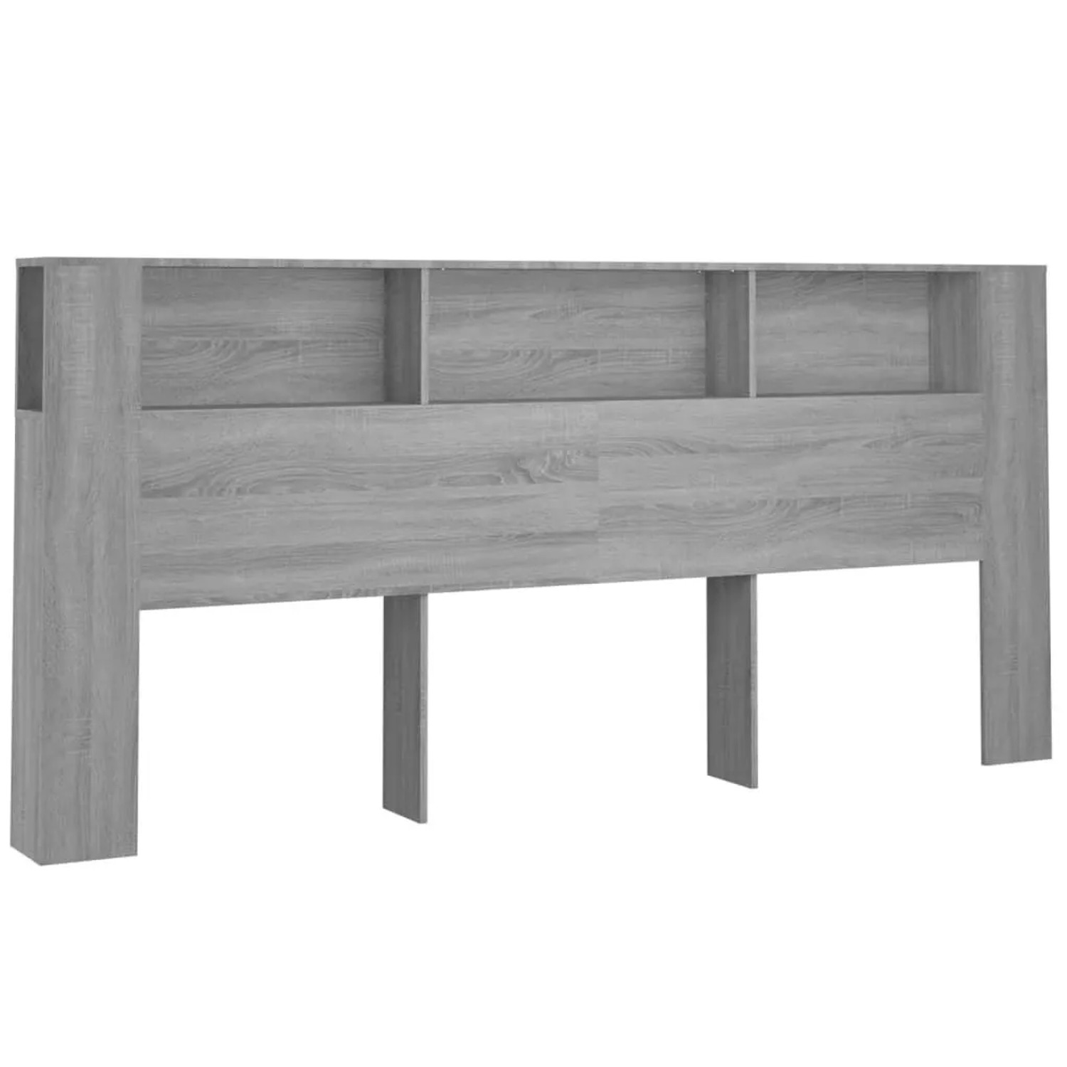 vidaXL Kopfteil mit Ablagen Grau Sonoma 220x18,5x104,5 cm 817283