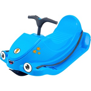 KHW Snow Quad Schlitten Iceblue mit Lenker und Stickern für Kinder ab 3 Jahren.