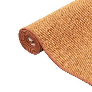 Gerollter, brauner Snapstyle Sisal Teppich, 200x200 cm, klassisches Design.