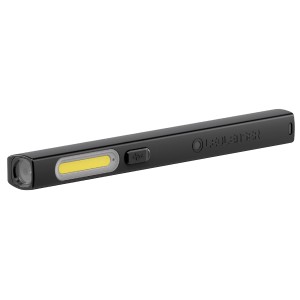 Schwarze Ledlenser W2R Work Arbeitsleuchte mit Spot- und Flutlicht, ideal für Handwerk und Inspektion.