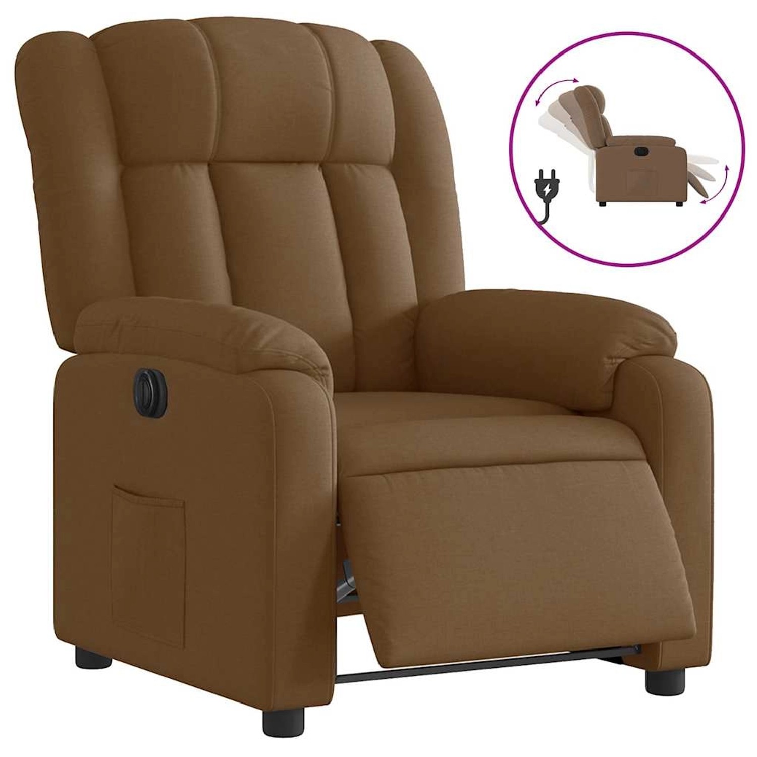 vidaXL Relaxsessel Elektrisch Braun Stoff 3205296 günstig online kaufen