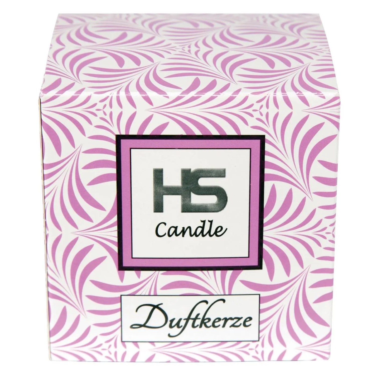HS Candle Duftkerze Weihnachten Lila Bonbon im floral gemusterten Karton.