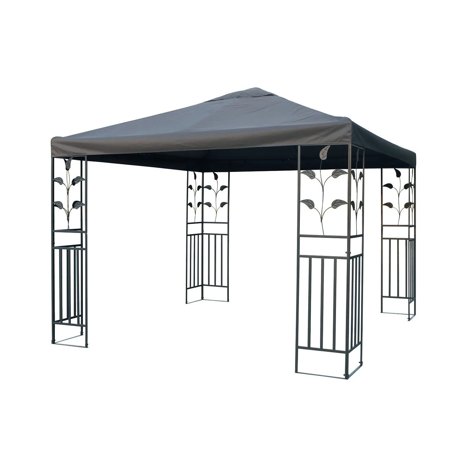 Lex Metallpavillon 3x3 m Pavillon Pergola Gartenpavillon Partyzelt Festzelt Stabil Dunkelgrau
