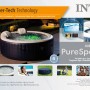 Intex PureSpa Plus aufblasbarer Whirlpool mit Massagefunktion, LED-Beleuchtung und Zubehör.