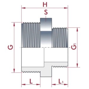 Cepex PVC-U Doppelnippel AG 1 x 3/4 Zoll, Fitting-Zubehör für Rohrverbindungen.