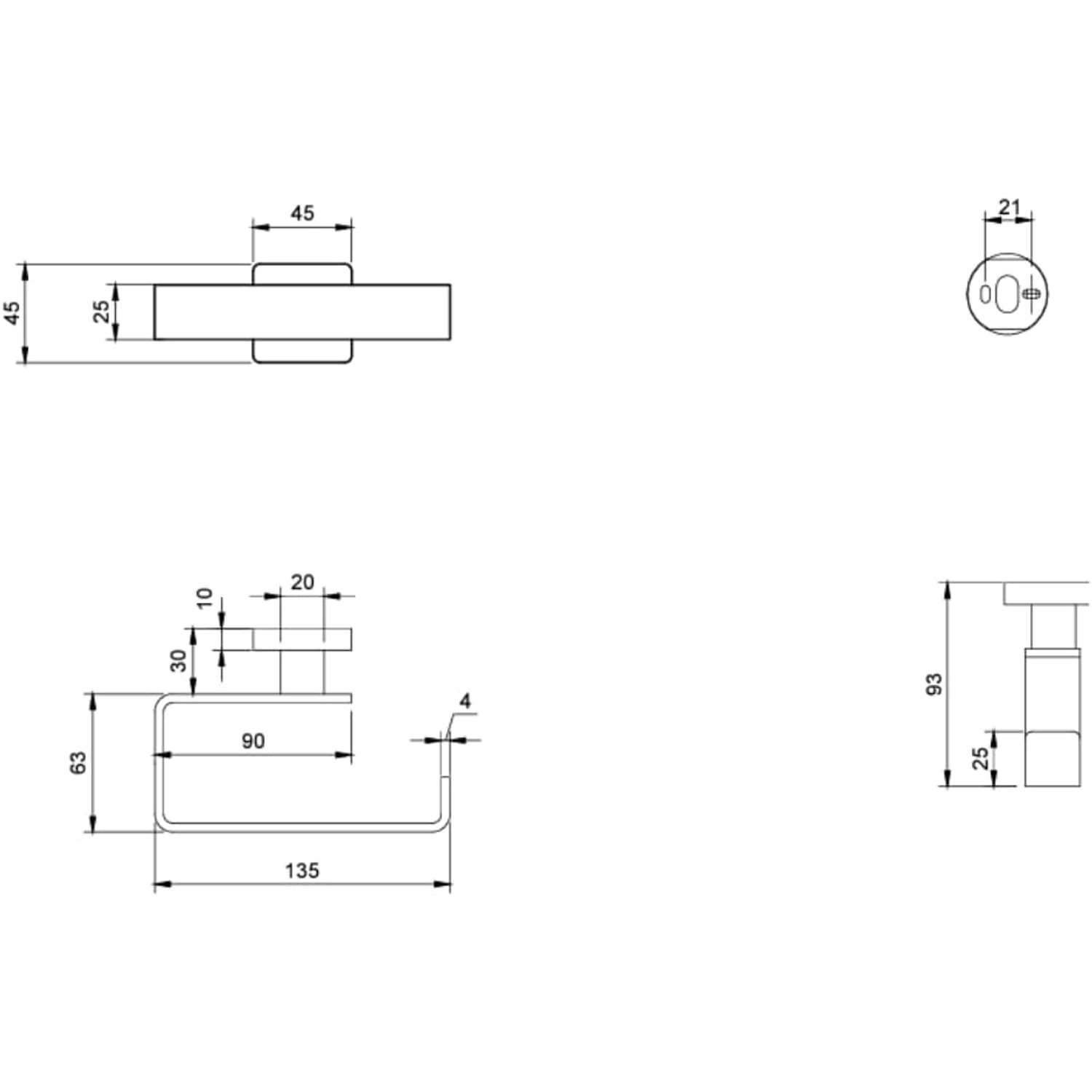 Villeroy & Boch Elements Striking Toilettenpapierhalter Zur Wandmontage Eckiger WC-Papierhalter Messing Matt Black_2