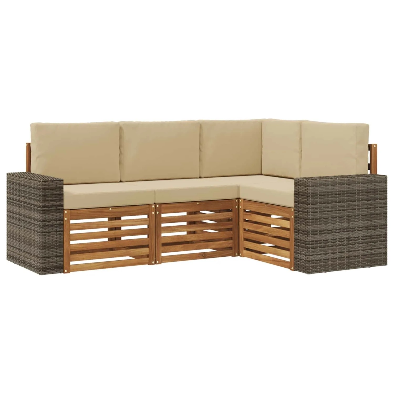 vidaXL Sofagarnituren mit Kissen 4 Stk Massivholz Akazie 3384309