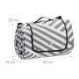 Relaxdays Picknickdecke Polyester Aluminium Grau Weiß Faltbar 200 cm x 200 cm_5