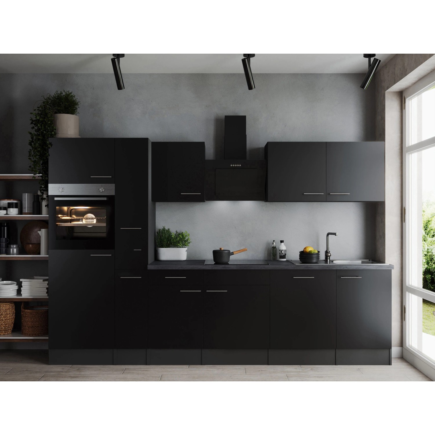 Thumbnail - Respekta Küchenzeile Oliver 310 cm Schwarz