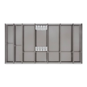 SOTECH Cuisio Besteckeinsatz 55mm Transluzent Graphitgrau mit Messerblock Für Blum Legrabox 473mm Korpusbreite 1000mm