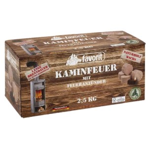 Braune Faltschachtel Westfalia Kaminfeuer Anzünder XXL aus Holz & Wachs, 2,5 kg. Für Kamin, Grill, Ofen.
