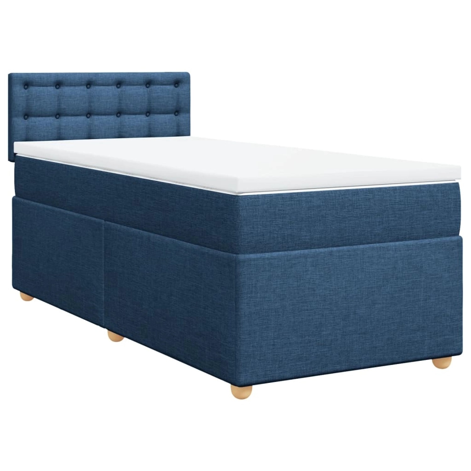 vidaXL Boxspringbett mit Matratze Blau 90x190 cm Stoff2106068 günstig online kaufen