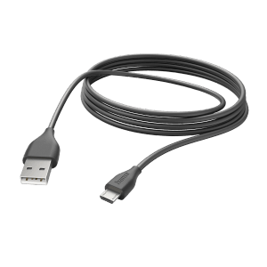 Schwarzes Hama Ladekabel, USB-A auf Micro-USB, 3m lang, für Hausautomation.