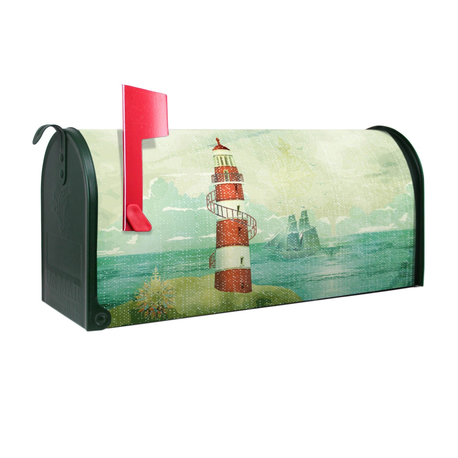 Banjado Amerikanischer Briefkasten Grün 48x22x16cm US Mailbox Letterbox Pos günstig online kaufen