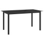 Schwarzer vidaXL Gartentisch aus Aluminium und Glas, 150x90x74 cm.
